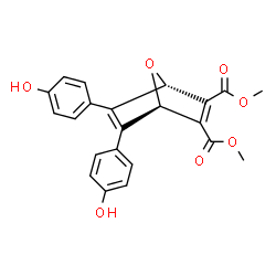 ChemSpider 2D Image | Dimethyl (1R,4S)-5,6-bis(4-hydroxyphenyl)-7-oxabicyclo[2.2.1]hepta-2,5-diene-2,3-dicarboxylate | C22H18O7