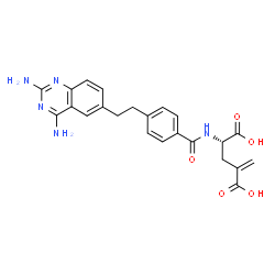 ChemSpider 2D Image | N-{4-[2-(2,4-Diamino-6-quinazolinyl)ethyl]benzoyl}-4-methylene-L-glutamic acid | C23H23N5O5