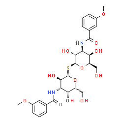 ChemSpider 2D Image | Bis-(3-Deoxy-3-(3-Methoxy-Benzamido)-B-D-Galactopyranosyl)-Sulfide | C28H36N2O12S