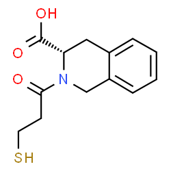 ChemSpider 2D Image | (3S)-2-(3-Sulfanylpropanoyl)-1,2,3,4-tetrahydro-3-isoquinolinecarboxylic acid | C13H15NO3S