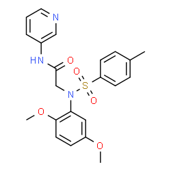 ChemSpider 2D Image | N~2~-(2,5-Dimethoxyphenyl)-N~2~-[(4-methylphenyl)sulfonyl]-N-3-pyridinylglycinamide | C22H23N3O5S