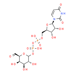 ChemSpider 2D Image | [(2R,3S,4R,5R)-5-(2,4-Dioxo-3,4-dihydro-1(2H)-pyrimidinyl)-3,4-dihydroxytetrahydro-2-furanyl]methyl (3R,4S,5R,6S)-6-formyl-3,4,5-trihydroxytetrahydro-2H-pyran-2-yl dihydrogen diphosphate (non-preferre
d name) | C15H22N2O17P2