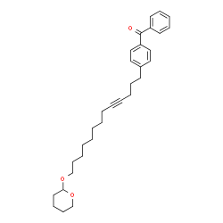 ChemSpider 2D Image | Phenyl{4-[13-(tetrahydro-2H-pyran-2-yloxy)-4-tridecyn-1-yl]phenyl}methanone | C31H40O3