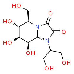 ChemSpider 2D Image | (5R,6R,7S,8R,8aS)-1-(1,3-Dihydroxy-2-propanyl)-6,7,8-trihydroxy-5-(hydroxymethyl)hexahydroimidazo[1,2-a]pyridine-2,3-dione | C11H18N2O8