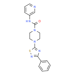 ChemSpider 2D Image | 4-(3-Phenyl-1,2,4-thiadiazol-5-yl)-N-(3-pyridinyl)-1-piperazinecarboxamide | C18H18N6OS