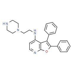 ChemSpider 2D Image | 2,3-DIPHENYL-N-(2-PIPERAZIN-1-YLETHYL)FURO[2,3-B]PYRIDIN-4-AMINE | C25H26N4O