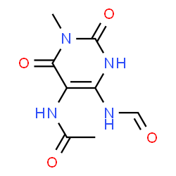 ChemSpider 2D Image | 5-acetamido-6-formamido-3-methyluracil | C8H10N4O4