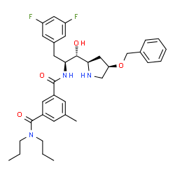 ChemSpider 2D Image | N'-[(1s,2r)-2-[(2r,4r)-4-(Benzyloxy)pyrrolidin-2-Yl]-1-(3,5-Difluorobenzyl)-2-Hydroxyethyl]-5-Methyl-N,N-Dipropylisophthalamide | C35H43F2N3O4