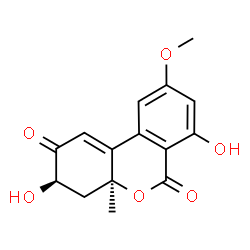 ChemSpider 2D Image | (3R,4aS)-3,7-Dihydroxy-9-methoxy-4a-methyl-4,4a-dihydro-3H-benzo[c]chromene-2,6-dione | C15H14O6