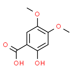 ChemSpider 2D Image | 2-Hydroxy-4,5-dimethoxybenzoic acid | C9H10O5