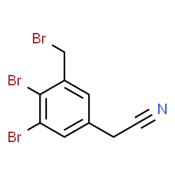 ChemSpider 2D Image | [3,4-Dibromo-5-(bromomethyl)phenyl]acetonitrile | C9H6Br3N