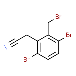 ChemSpider 2D Image | [3,6-Dibromo-2-(bromomethyl)phenyl]acetonitrile | C9H6Br3N
