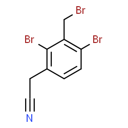 ChemSpider 2D Image | [2,4-Dibromo-3-(bromomethyl)phenyl]acetonitrile | C9H6Br3N