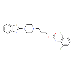 ChemSpider 2D Image | 3-[4-(1,3-Benzothiazol-2-yl)-1-piperazinyl]propyl (2,6-difluorophenyl)carbamate | C21H22F2N4O2S