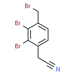ChemSpider 2D Image | [2,3-Dibromo-4-(bromomethyl)phenyl]acetonitrile | C9H6Br3N