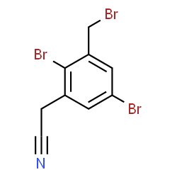 ChemSpider 2D Image | [2,5-Dibromo-3-(bromomethyl)phenyl]acetonitrile | C9H6Br3N
