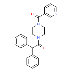 ChemSpider 2D Image | 2,2-Diphenyl-1-[4-(3-pyridinylcarbonyl)-1-piperazinyl]ethanone | C24H23N3O2