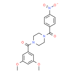ChemSpider 2D Image | [4-(3,5-Dimethoxybenzoyl)-1-piperazinyl](4-nitrophenyl)methanone | C20H21N3O6