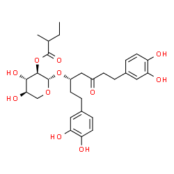 ChemSpider 2D Image | (3S)-1,7-Bis(3,4-dihydroxyphenyl)-5-oxo-3-heptanyl 2-O-(2-methylbutanoyl)-beta-D-xylopyranoside | C29H38O11