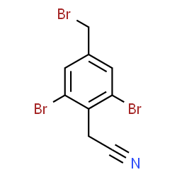 ChemSpider 2D Image | [2,6-Dibromo-4-(bromomethyl)phenyl]acetonitrile | C9H6Br3N