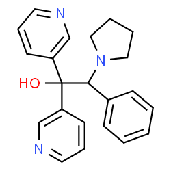 ChemSpider 2D Image | 2-phenyl-1,1-dipyridin-3-yl-2-pyrrolidin-1-ylethanol | C22H23N3O