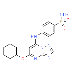 ChemSpider 2D Image | 4-{[5-(Cyclohexyloxy)[1,2,4]triazolo[1,5-a]pyrimidin-7-yl]amino}benzenesulfonamide | C17H20N6O3S