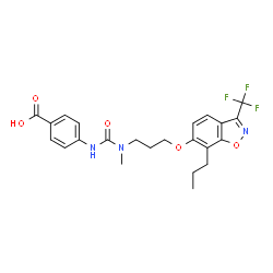 ChemSpider 2D Image | 4-{[Methyl(3-{[7-propyl-3-(trifluoromethyl)-1,2-benzoxazol-6-yl]oxy}propyl)carbamoyl]amino}benzoic acid | C23H24F3N3O5