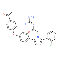ChemSpider 2D Image | N-Carbamimidoyl-2-[2-(2-Chlorophenyl)-5-[4-(4-Ethanoylphenoxy)phenyl]pyrrol-1-Yl]ethanamide | C27H23ClN4O3