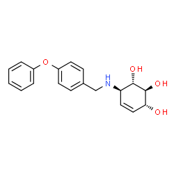 ChemSpider 2D Image | (1S,2S,3R,6R)-6-[(4-Phenoxybenzyl)amino]-4-cyclohexene-1,2,3-triol | C19H21NO4