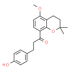 ChemSpider 2D Image | 3-(4-Hydroxyphenyl)-1-(5-methoxy-2,2-dimethyl-3,4-dihydro-2H-chromen-8-yl)-1-propanone | C21H24O4