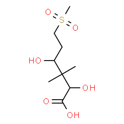 ChemSpider 2D Image | 2,4-Dihydroxy-3,3-dimethyl-6-(methylsulfonyl)hexanoic acid | C9H18O6S