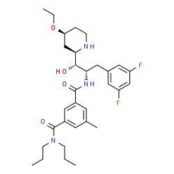 ChemSpider 2D Image | N'-{(1s,2r)-1-(3,5-Difluorobenzyl)-2-[(2r,4s)-4-Ethoxypiperidin-2-Yl]-2-Hydroxyethyl}-5-Methyl-N,N-Dipropylisophthalamide | C31H43F2N3O4