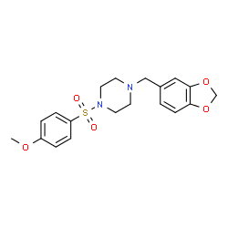 ChemSpider 2D Image | 1-(1,3-Benzodioxol-5-ylmethyl)-4-[(4-methoxyphenyl)sulfonyl]piperazine | C19H22N2O5S