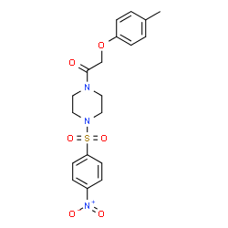 ChemSpider 2D Image | 1-[4-(4-Nitro-benzenesulfonyl)-piperazin-1-yl]-2-p-tolyloxy-ethanone | C19H21N3O6S