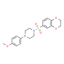 ChemSpider 2D Image | 1-(2,3-Dihydro-1,4-benzodioxin-6-ylsulfonyl)-4-(4-methoxyphenyl)piperazine | C19H22N2O5S