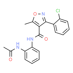 ChemSpider 2D Image | N-(2-Acetamidophenyl)-3-(2-chlorophenyl)-5-methyl-1,2-oxazole-4-carboxamide | C19H16ClN3O3