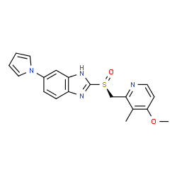 ChemSpider 2D Image | 2-{(S)-[(4-Methoxy-3-methyl-2-pyridinyl)methyl]sulfinyl}-6-(1H-pyrrol-1-yl)-1H-benzimidazole | C19H18N4O2S