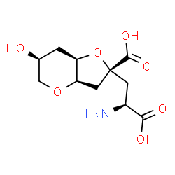 ChemSpider 2D Image | (2R,3aR,6S,7aR)-2-[(2S)-2-Amino-2-carboxyethyl]-6-hydroxyhexahydro-2H-furo[3,2-b]pyran-2-carboxylic acid | C11H17NO7