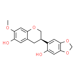 ChemSpider 2D Image | (3R)-3-(6-Hydroxy-1,3-benzodioxol-5-yl)-7-methoxy-6-chromanol | C17H16O6
