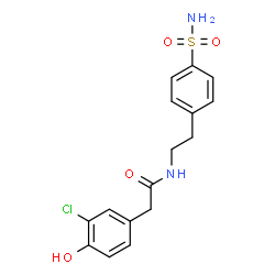 ChemSpider 2D Image | 2-(3-Chloro-4-hydroxyphenyl)-N-[2-(4-sulfamoylphenyl)ethyl]acetamide | C16H17ClN2O4S