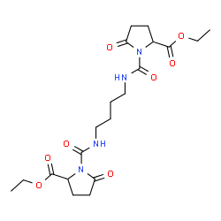 ChemSpider 2D Image | Diethyl 1,1'-(1,4-butanediyldicarbamoyl)bis(5-oxo-2-pyrrolidinecarboxylate) | C20H30N4O8