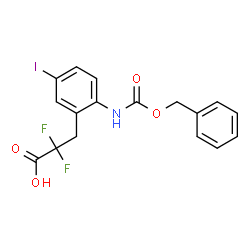 ChemSpider 2D Image | 3-(2-{[(Benzyloxy)carbonyl]amino}-5-iodophenyl)-2,2-difluoropropanoic acid | C17H14F2INO4