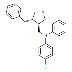 ChemSpider 2D Image | N-{[(3S,4S)-4-Benzyl-3-pyrrolidinyl]methyl}-4-chloro-N-phenylaniline | C24H25ClN2