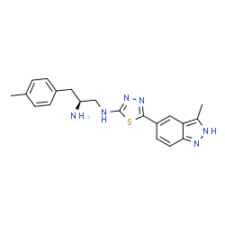 ChemSpider 2D Image | (2s)-N~1~-[5-(3-Methyl-1h-Indazol-5-Yl)-1,3,4-Thiadiazol-2-Yl]-3-(4-Methylphenyl)propane-1,2-Diamine | C20H22N6S