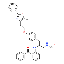 ChemSpider 2D Image | N-[(2S)-2-[(2-Benzoylphenyl)amino]-3-{4-[2-(5-methyl-2-phenyl-1,3-oxazol-4-yl)ethoxy]phenyl}propyl]acetamide | C36H35N3O4