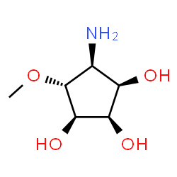 ChemSpider 2D Image | (1R,2R,3R,4S,5R)-4-Amino-5-methoxy-1,2,3-cyclopentanetriol | C6H13NO4