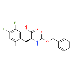 ChemSpider 2D Image | N-[(Benzyloxy)carbonyl]-3,4-difluoro-6-iodo-L-phenylalanine | C17H14F2INO4