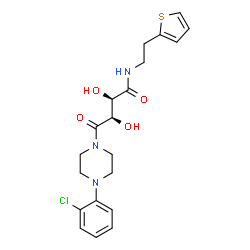 ChemSpider 2D Image | (2R,3R)-4-[4-(2-Chlorophenyl)-1-piperazinyl]-2,3-dihydroxy-4-oxo-N-[2-(2-thienyl)ethyl]butanamide | C20H24ClN3O4S
