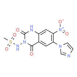 ChemSpider 2D Image | N-[6-(1H-Imidazol-1-yl)-7-nitro-2,4-dioxo-1,4-dihydro-3(2H)-quinazolinyl]methanesulfonamide | C12H10N6O6S