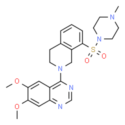 ChemSpider 2D Image | 6,7-Dimethoxy-4-{8-[(4-methyl-1-piperazinyl)sulfonyl]-3,4-dihydro-2(1H)-isoquinolinyl}quinazoline | C24H29N5O4S
